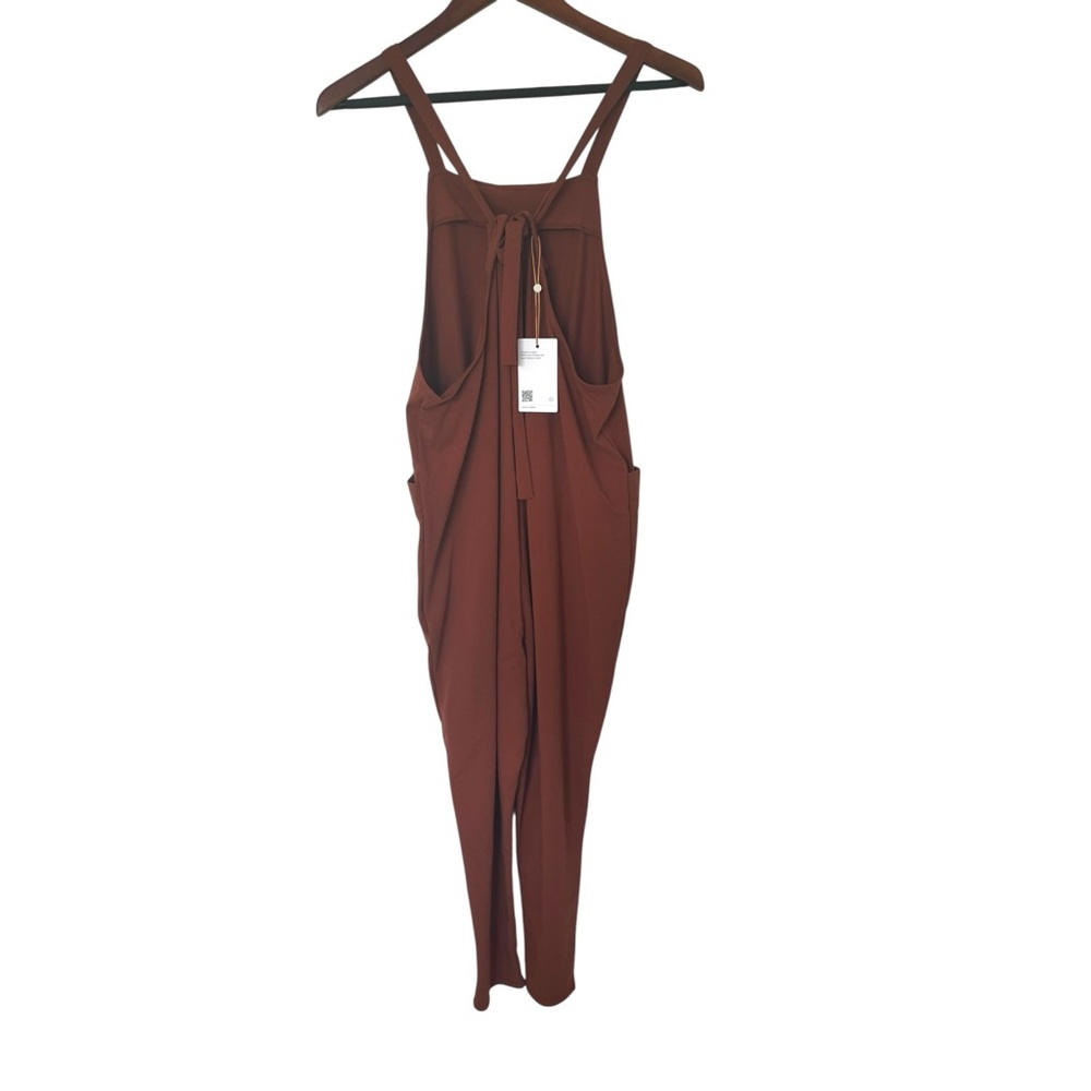 Maternity Rust Utility Jumpsuit - Picture 5 of 14